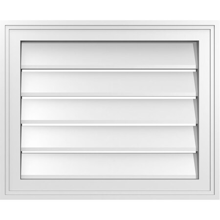 Ekena Millwork Vertical Surface Mount PVC Gable Vent: Functional, w/ 2"W x 1-1/2"P Brickmould Frame, 22"W x 18"H GVPVE22X1802SF